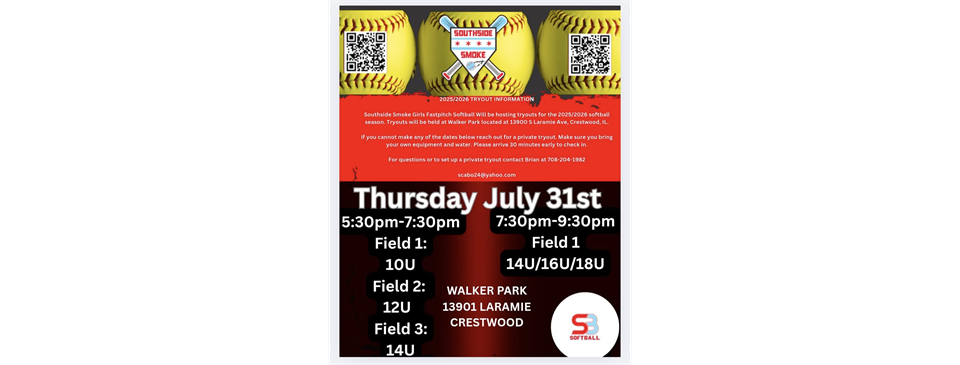 Softball Tryouts Info